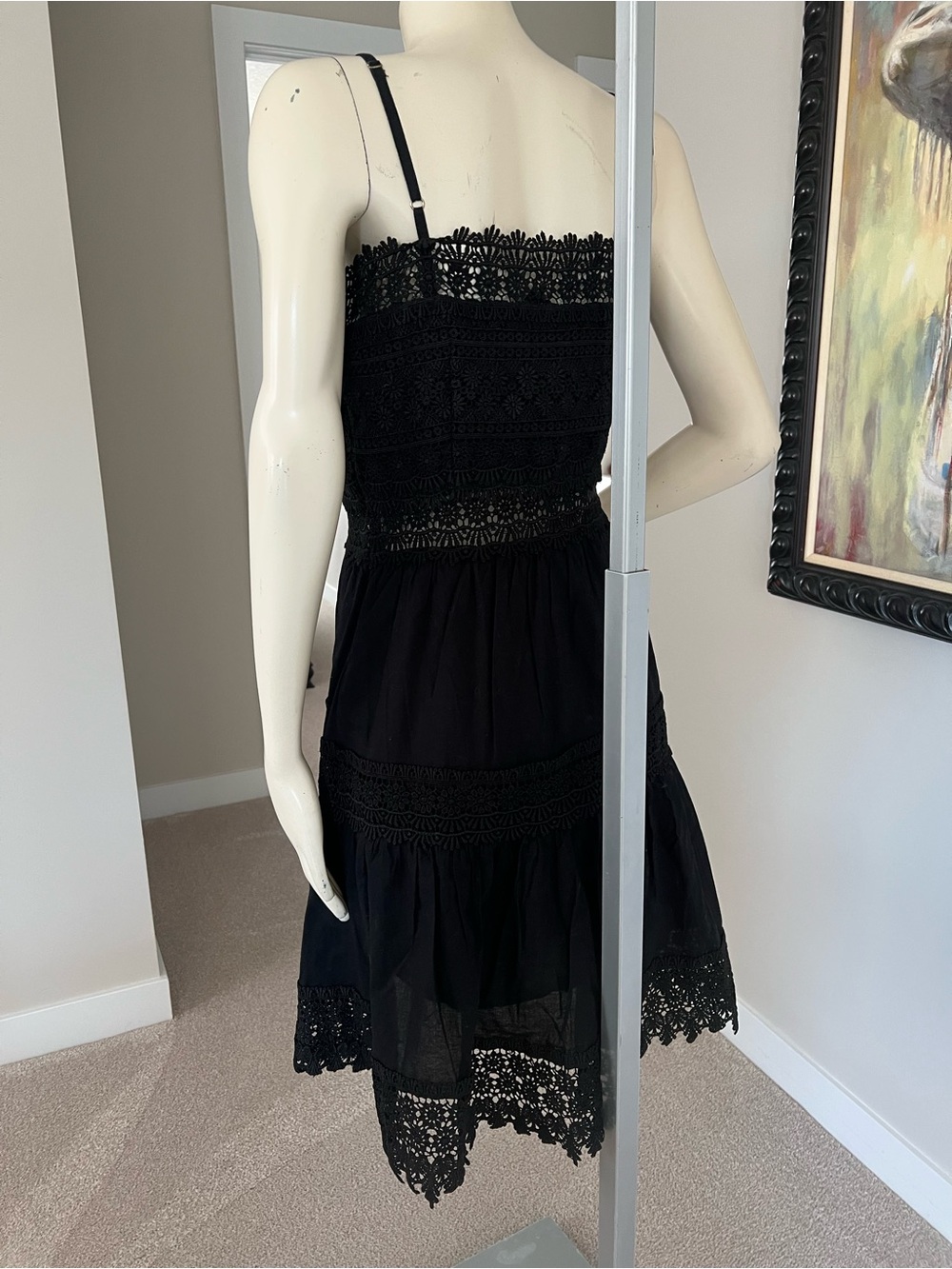 River Island Black Lace Cotton Dress - Picture 10 of 15